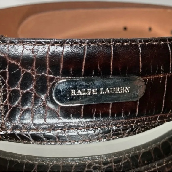 Vintage Ralph  Lauren brown women’s  belt ,size small 30” W reptile embossed. - Picture 15 of 15